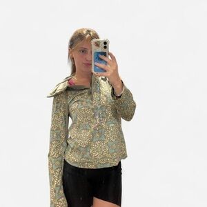 Stylish Green Patterned Women's Top